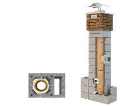 Schornstein- Bausatz System: " FIREND- TURBO KERAMIK"  DN 160mm h=7,0 m +1 Z-Sch