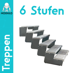 Metalltreppe Modulo 6 Stufen Verzinkt 90cm