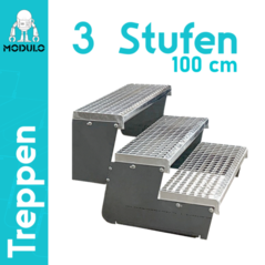 Metalltreppe Modulo 3 Stufen Verzinkt 100cm