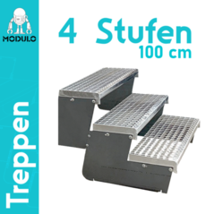 Metalltreppe Modulo 4 Stufen Verzinkt 100cm