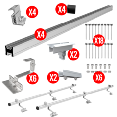 Photovoltaik Solarpanel Halterung 2X Montage Set Ziegeldach Befestigung PV 25-40