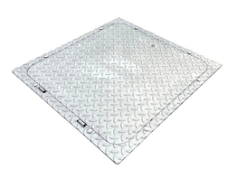 Schachtabdeckung Edelstahl Riffelblech 400x400