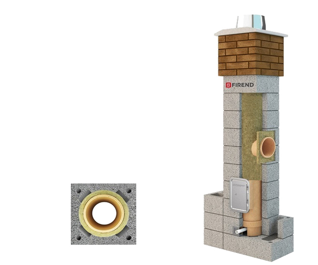 Schornstein - Bausatz System FIREND UNIVERSAL DN 160 mm h=10,3