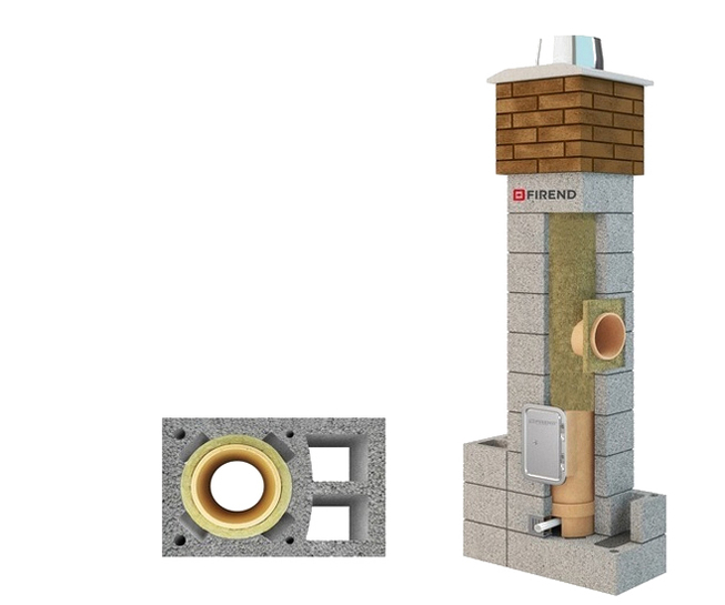 Schornstein - Bausatz System FIREND UNIVERSAL  DN 180 mm h=6,0 + 2 Z-Schacht