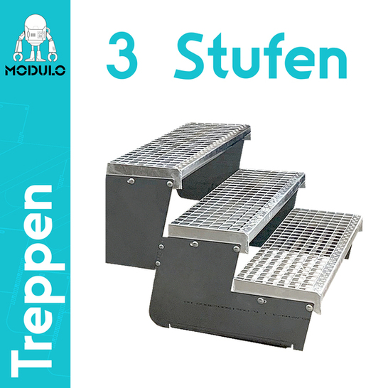 Metalltreppe Modulo 3 Stufen Verzinkt 80cm