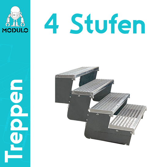 Metalltreppe Modulo 4 Stufen Verzinkt 90cm