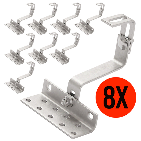 8x Dachhaken 115mm Photovoltaik Solarmodule PV Ziegeldach Halter