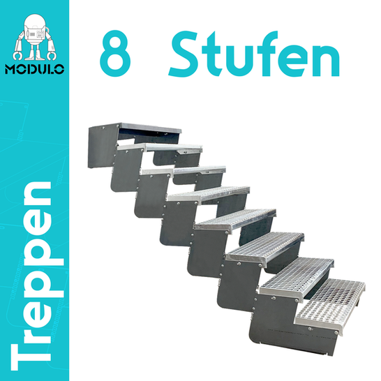 Metalltreppe Modulo 8 Stufen Verzinkt 80cm