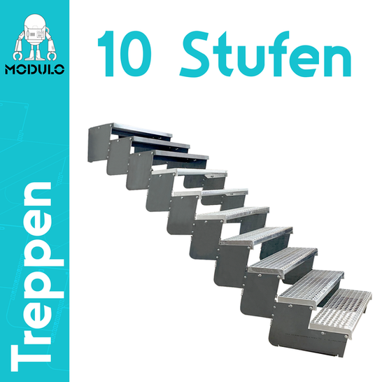 Metalltreppe Modulo 10 Stufen Verzinkt 100cm